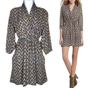 Collective Concepts | Ikat Print Surplice Dress with Pockets